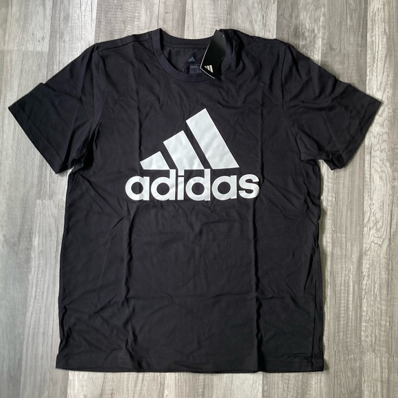 adidas Other - New mens Adidas Black T-Shirt with white three stripes short sleeve shirt